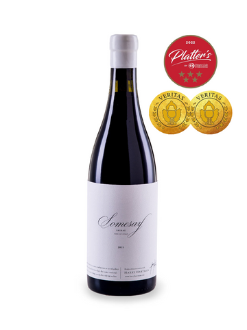 Somesay 2021 Shiraz with 5 star Platters and Veritas Double Gold Stickers 