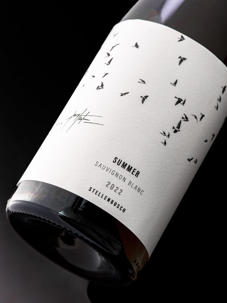 Harry Hartman Summer Stellenbosch 2022, Stellenbosch Sauvignon Blanc, Rated Gold for Japan's Women's Wine Awards 2023, 750 mL white wine bottle label