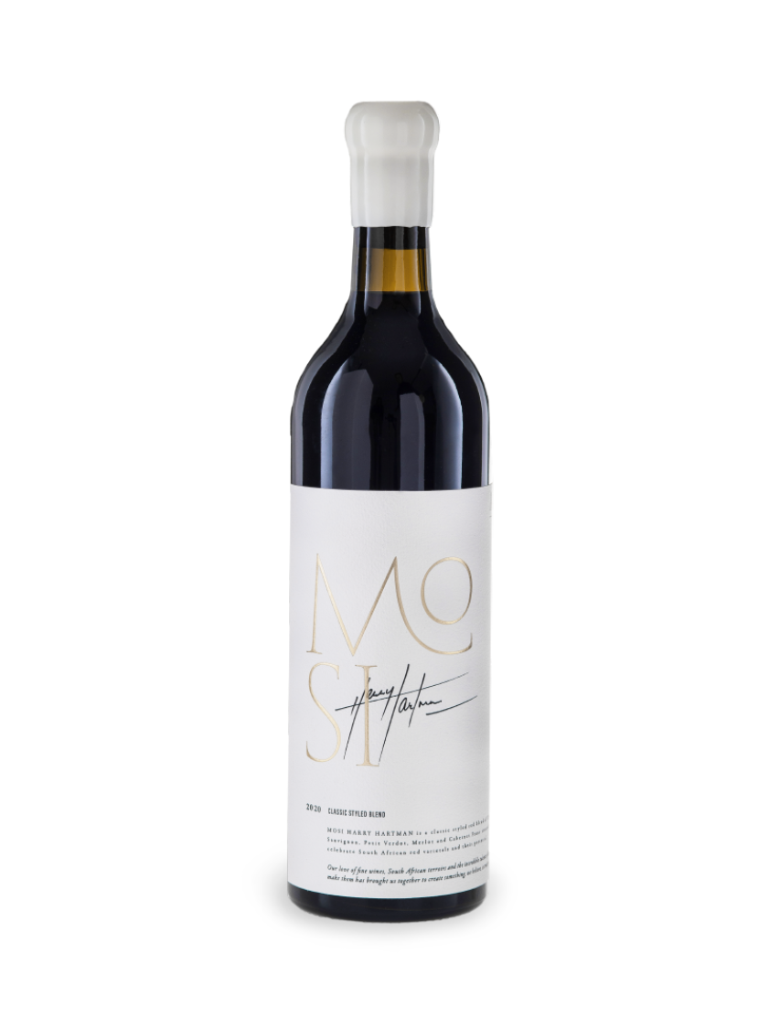 Harry Hartman Mosi 2020, Bordeaux Blend, 50% Cabernet Sauvignon, 32% Petit Verdot, 10% Cabernet Franc, 8% Merlot, 750 mL red wine bottle